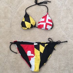 NWOT Maryland Flag Bikini